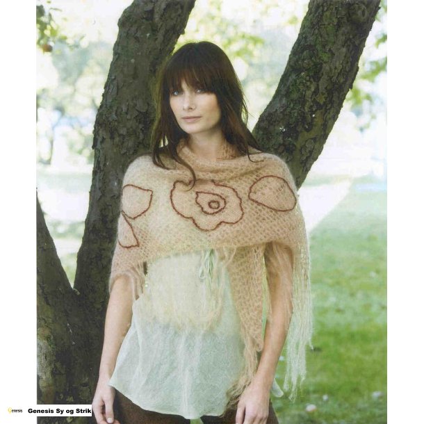 Hklet sjal med roser