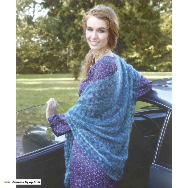 Trekantet sjal med blondekant