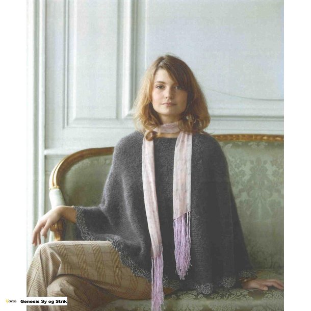 Cirkelcape med blondekant