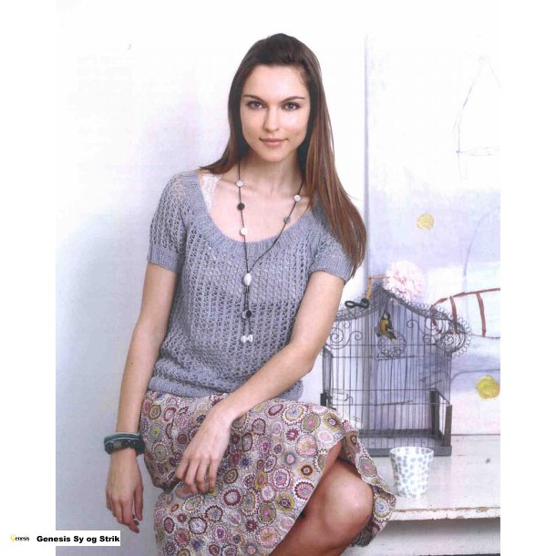 Kort bluse med hulmnster