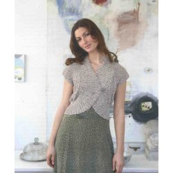 Retstrikket Bolero med hulmnster