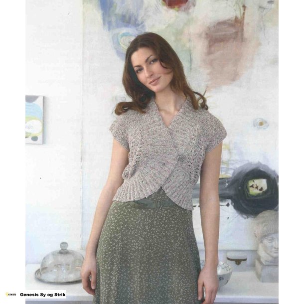 Retstrikket Bolero med hulmnster