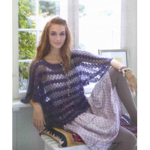 Hklet bluse med flagermusrmer