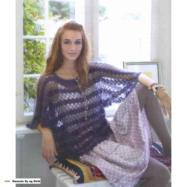 Hklet bluse med flagermusrmer