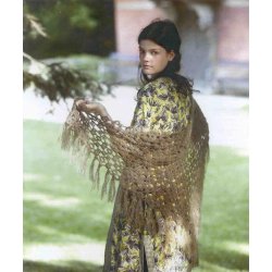 Hklet sjal med frynser