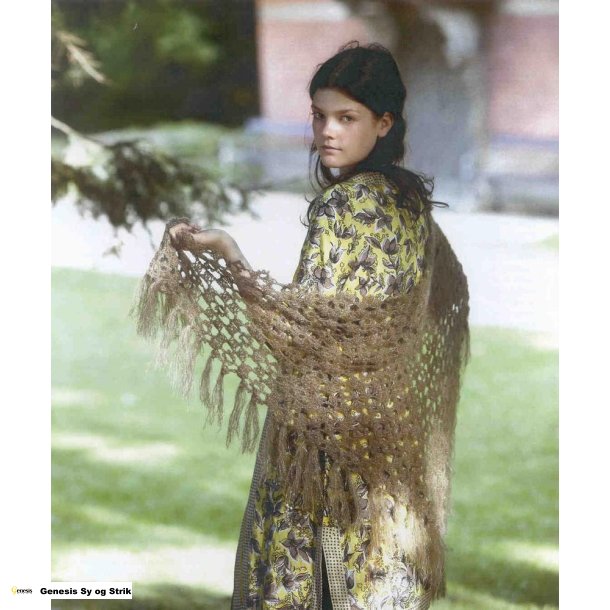 Hklet sjal med frynser