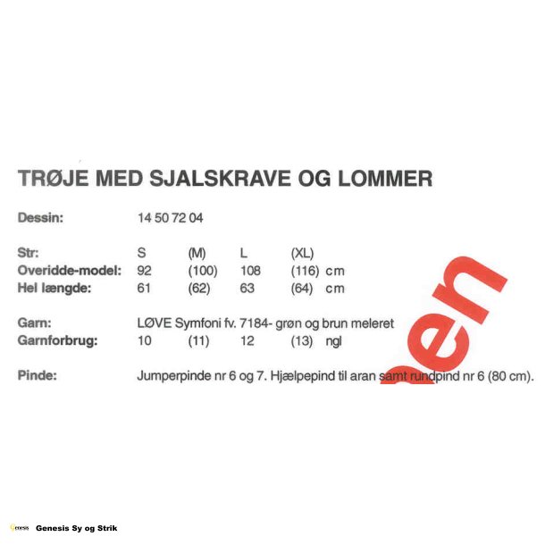 Trje med sjalskrave og lommer