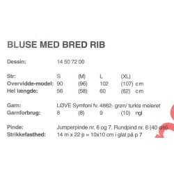 Bluse med bred rib