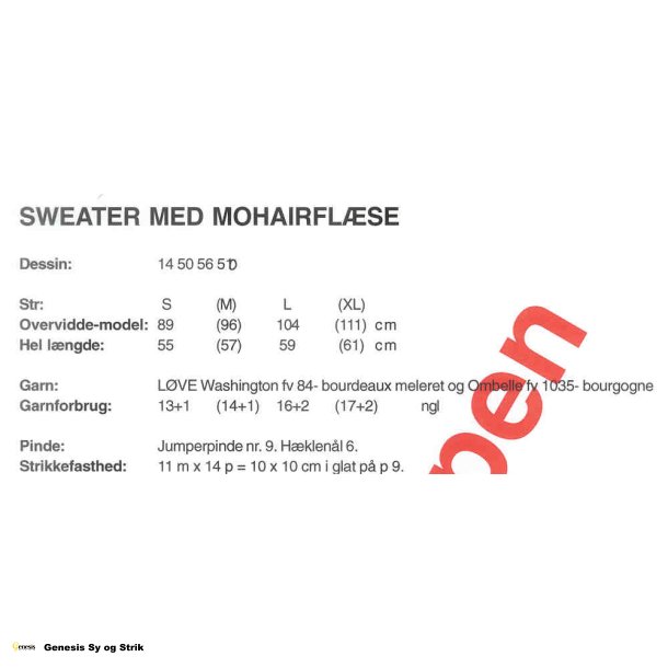 Sweater med mohairflse