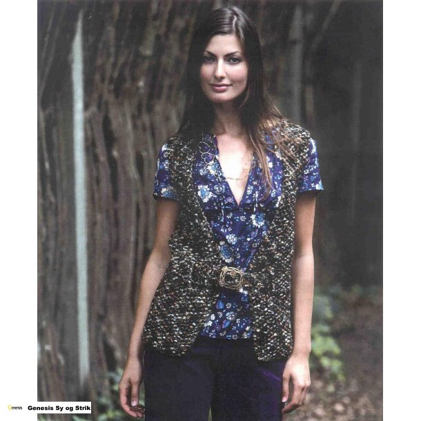 Perlestrikket vest med blte