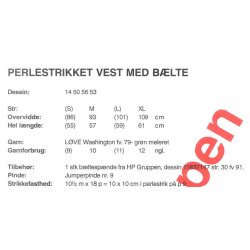 Perlestrikket vest med blte