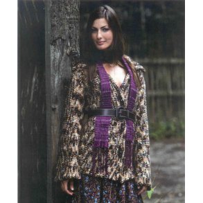 Tvrstrikket jakke med krave