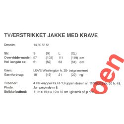 Tvrstrikket jakke med krave
