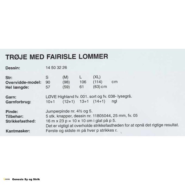 Trje med fairsle lommer