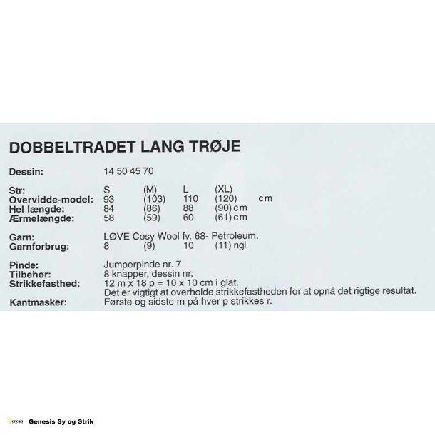 Dobbeltradet lang trje