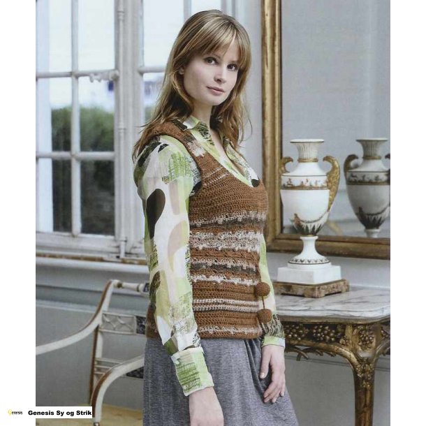 Hklet top med pomponer