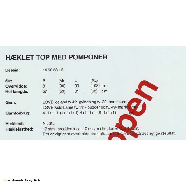 Hklet top med pomponer