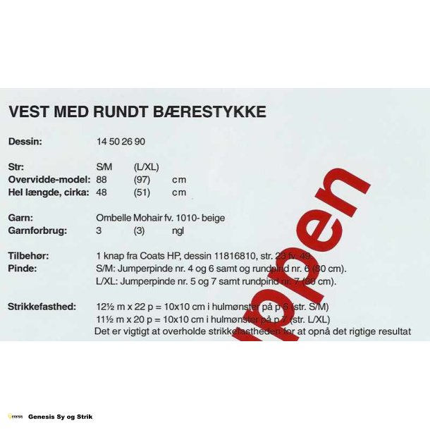 Vest med rundt brestykke