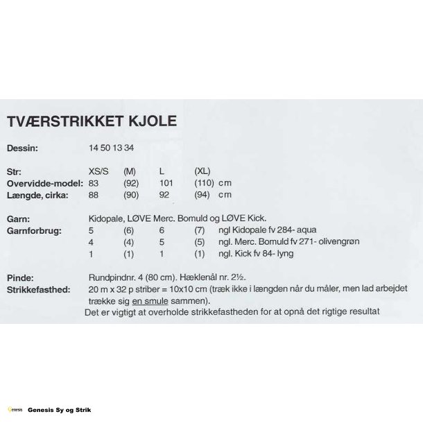 Tvrstrikket kjole