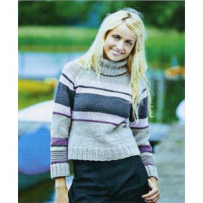 Stribet raglansweater