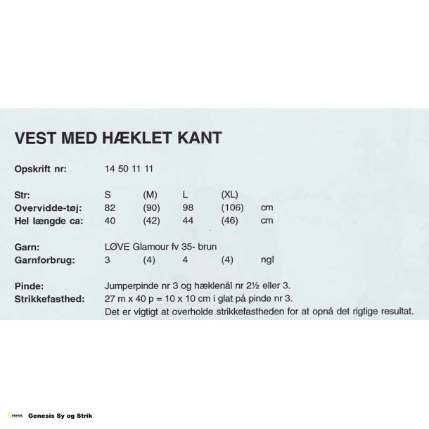 Vest med hklet kant