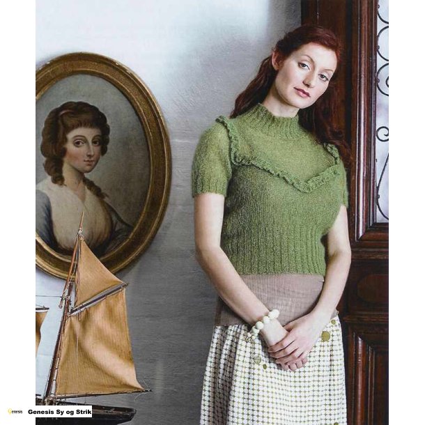 Kortrmet bluse med flse