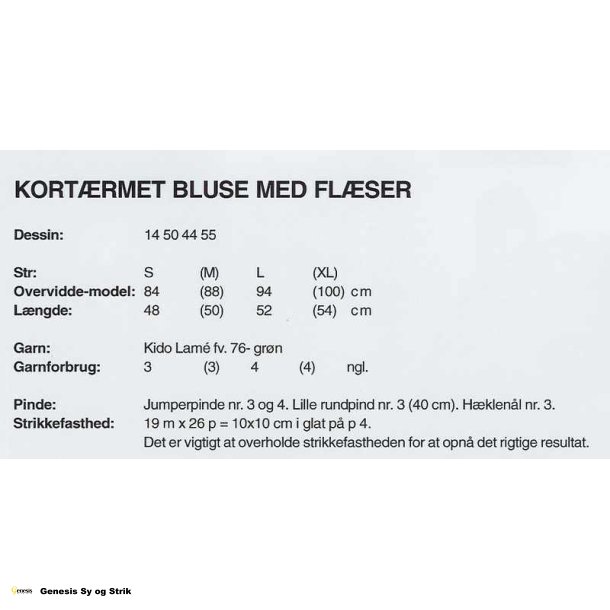 Kortrmet bluse med flse