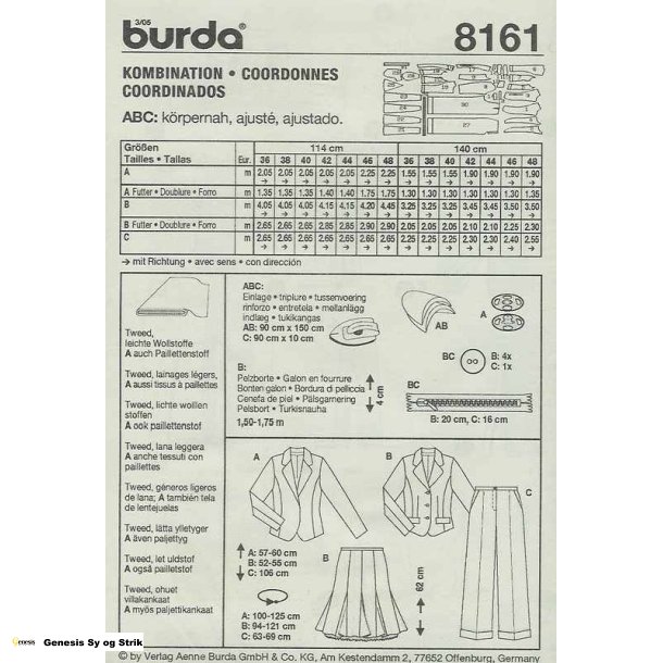 Jakke og bukser eller nederdel
