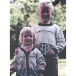 Brnetrje og -sweater med tern