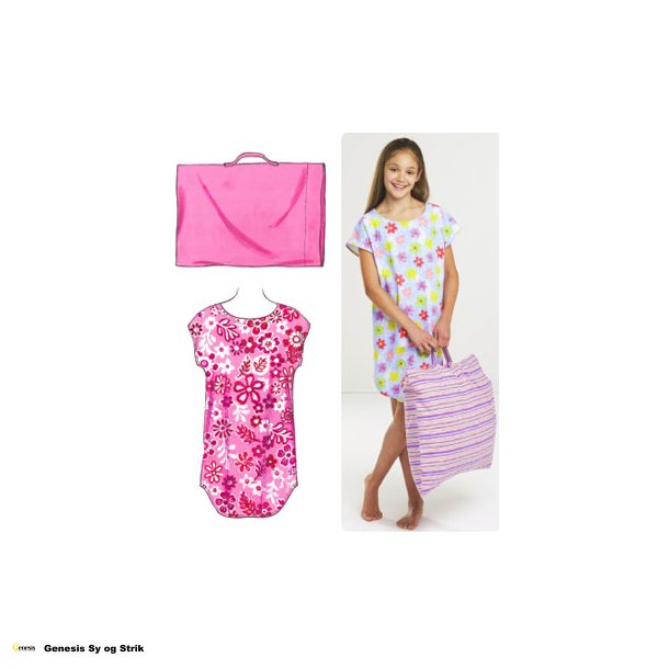 Natkjole og pudebetrk med hndtag