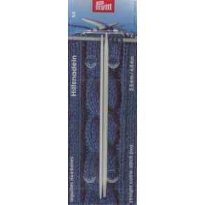 Hjlpepind til kabelstrik 2 stk. Lige