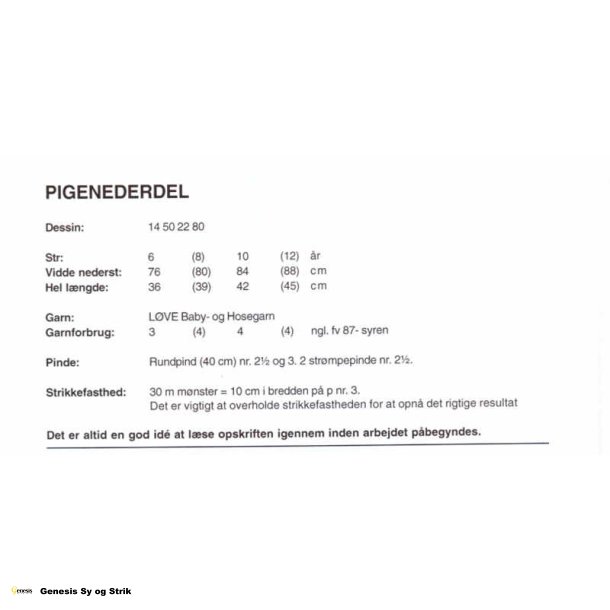 Pigenederdel og pigevest med mnster