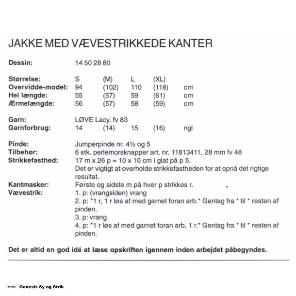 Jakke med vvestrikkede kanter