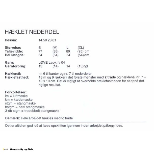 Hklet nederdel