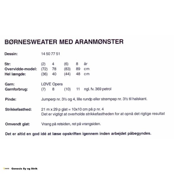 Brnesweater med aranmnster