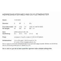 Herresweater med rib og fletmnster
