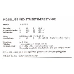 Pigebluse med stribet brestykke