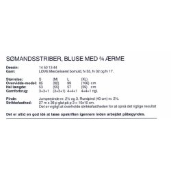 Smandsstriber, bluse med 3/4-rme