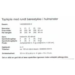 Top/kjole med rundt brestykke i hulmnster
