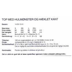 Top med hulmnster og hklet kant