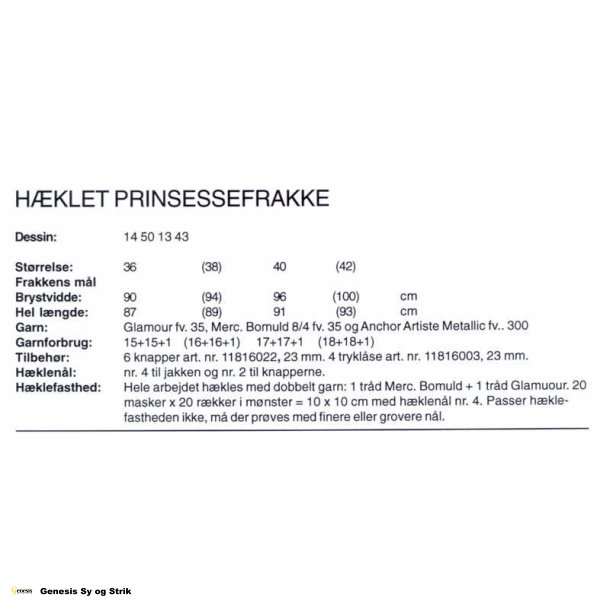 Hklet prinsessefrakke