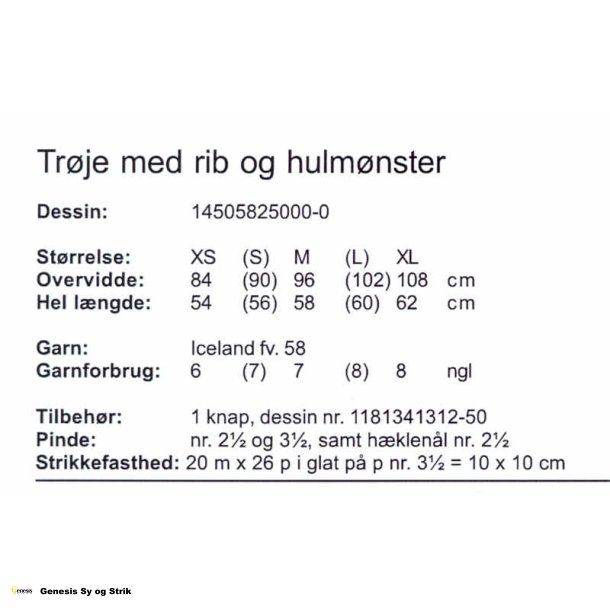 Trje med rib og hulmnster