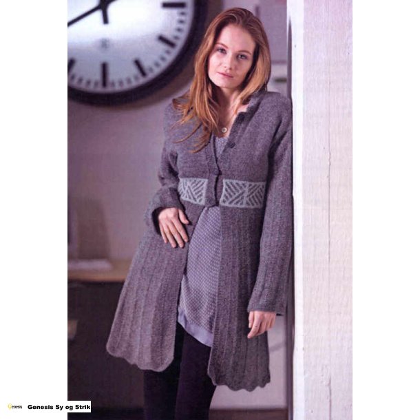 Frakke med pliss og strib