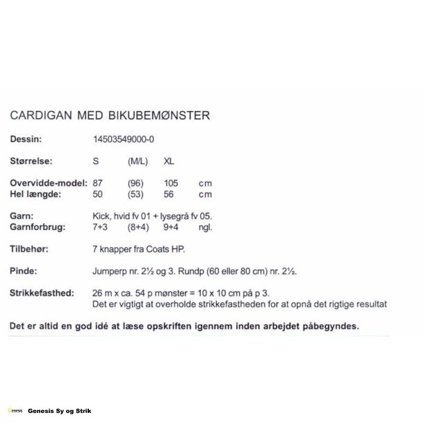 Cardigan med bikubemnster