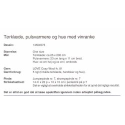 Trklde, pulsvarmere og hue med vinranke