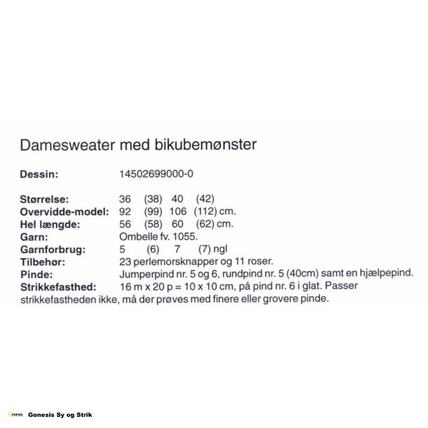 Damesweater med bikubemnster