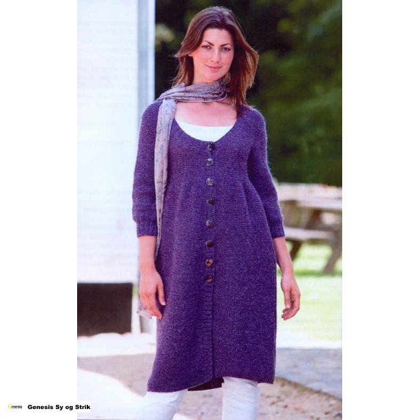 Frakkekjole med 3/4-rmer