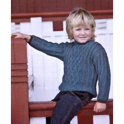 Brnesweater med aranmnster og rib