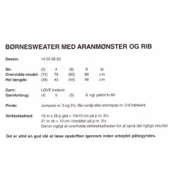 Brnesweater med aranmnster og rib