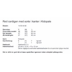 Rd cardigan med sorte kanteri Kidopale